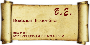 Buxbaum Eleonóra névjegykártya